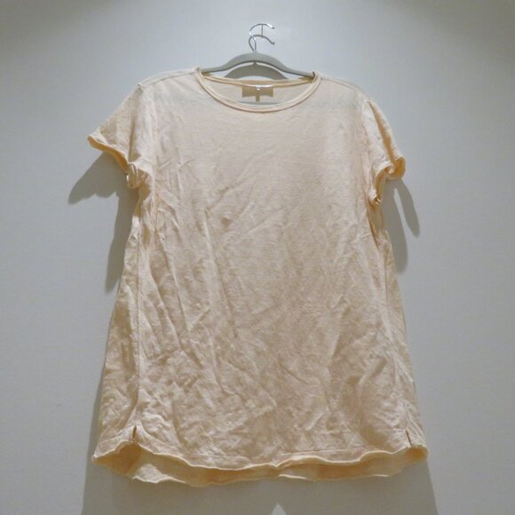 FRAME Easy True Linen Short Sleeve Slub Knit T-Shirt Light Peach Orange Casual - Picture 8 of 14